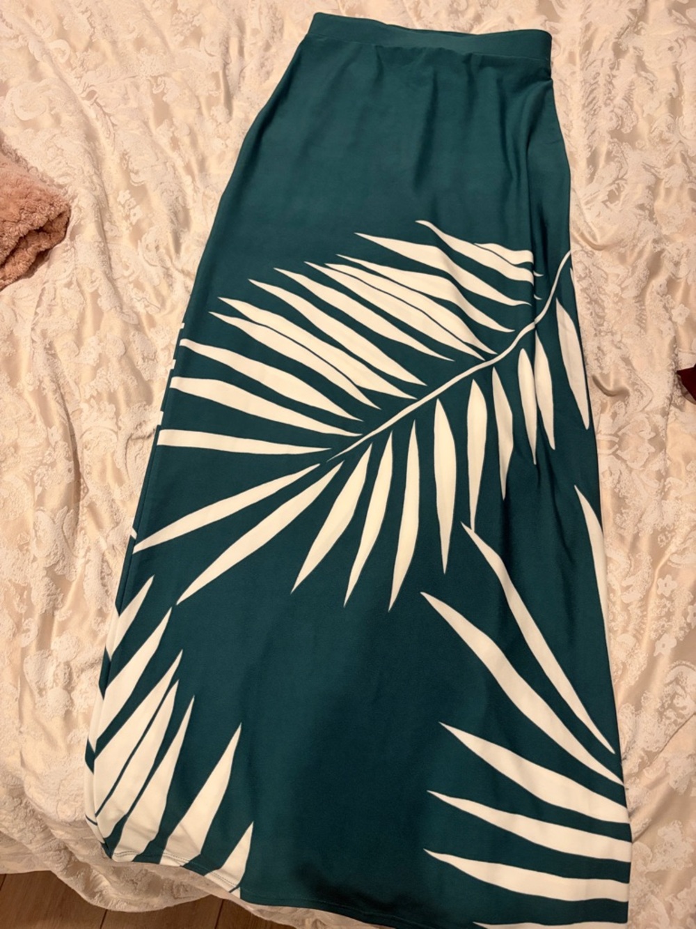 JLUXLABEL Teal Floral Skirt